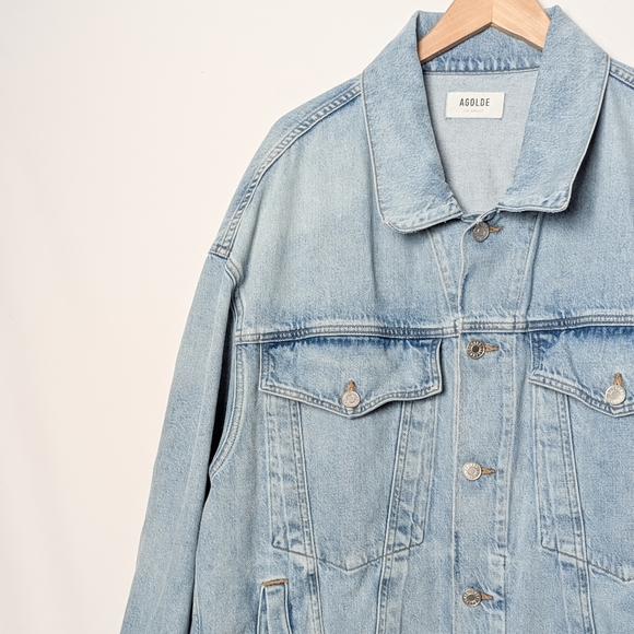 AGODLE Wayne Denim Jacket Small S Aritzia Revolve - Picture 8 of 13